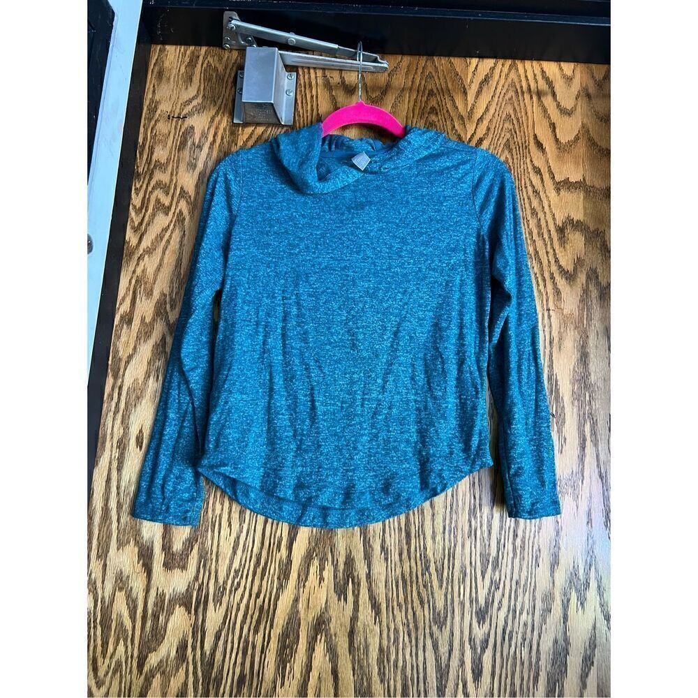 Athleta Girl All You Got Top Billard Teal Hooded Top Girls Size Large/12